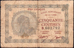 50 centimes Mines domaniales de la Sarre type 1920