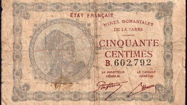 50 centimes Mines domaniales de la Sarre type 1920