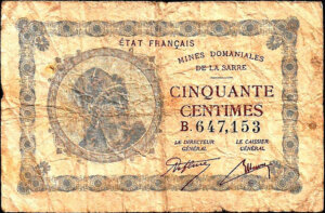 50 centimes Mines domaniales de la Sarre type 1920