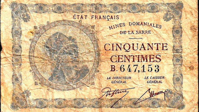 50 centimes Mines domaniales de la Sarre type 1920