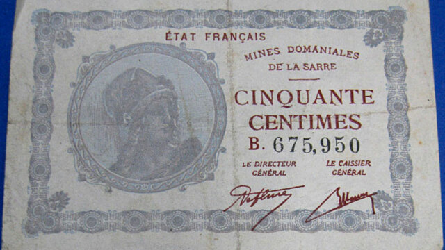 50 centimes Mines domaniales de la Sarre type 1920