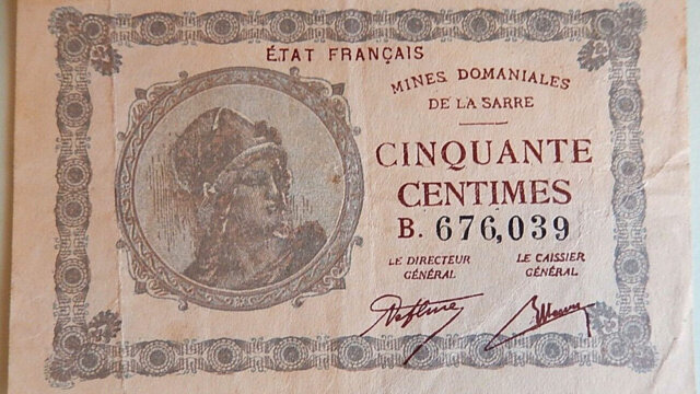 50 centimes Mines domaniales de la Sarre type 1920