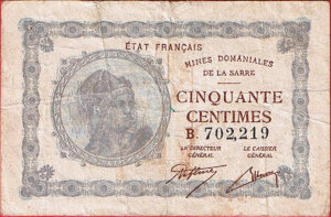 50 centimes Mines domaniales de la Sarre type 1920