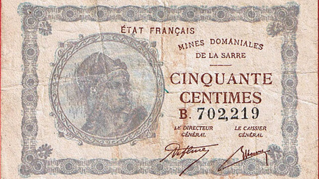 50 centimes Mines domaniales de la Sarre type 1920