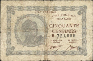 50 centimes Mines domaniales de la Sarre type 1920