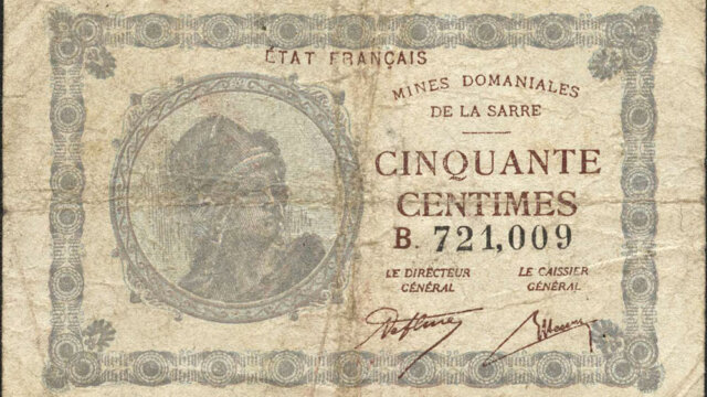 50 centimes Mines domaniales de la Sarre type 1920