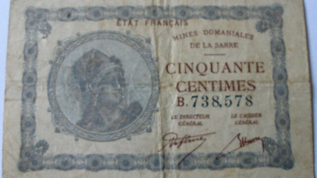 50 centimes Mines domaniales de la Sarre type 1920