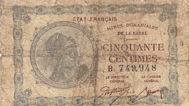 50 centimes Mines domaniales de la Sarre type 1920