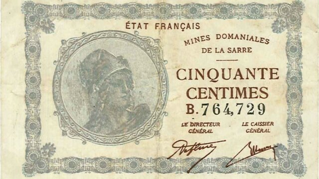 50 centimes Mines domaniales de la Sarre type 1920