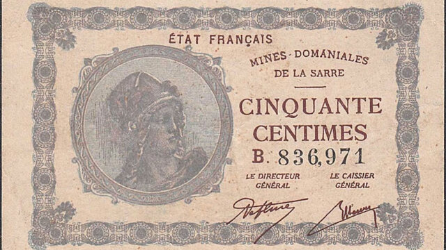 50 centimes Mines domaniales de la Sarre type 1920