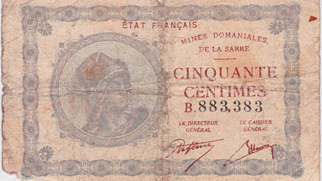 50 centimes Mines domaniales de la Sarre type 1920