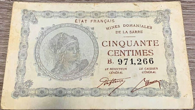 50 centimes Mines domaniales de la Sarre type 1920