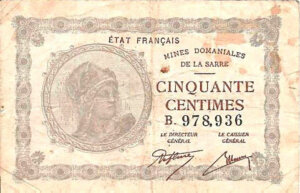 50 centimes Mines domaniales de la Sarre type 1920