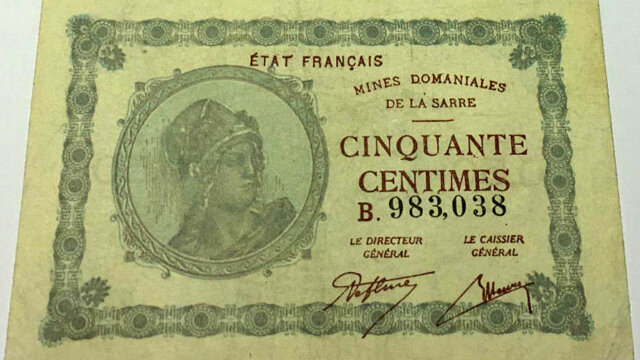 50 centimes Mines domaniales de la Sarre type 1920