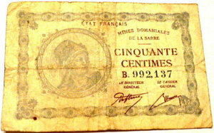 50 centimes Mines domaniales de la Sarre type 1920