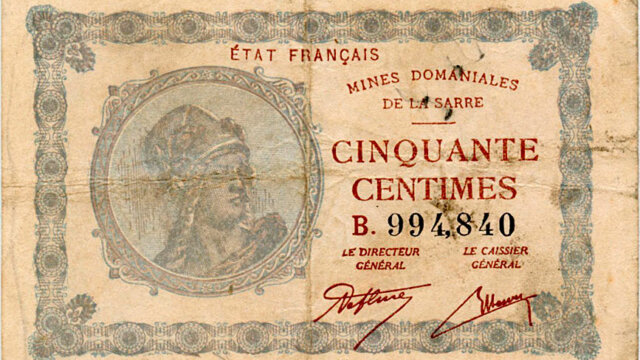 50 centimes Mines domaniales de la Sarre type 1920