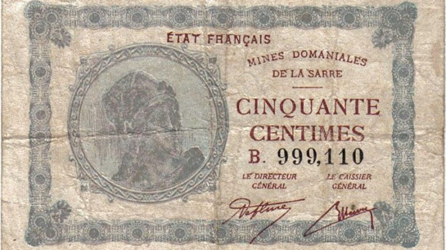 50 centimes Mines domaniales de la Sarre type 1920