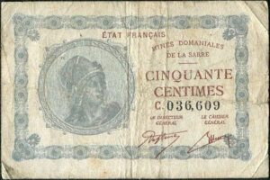 50 centimes Mines domaniales de la Sarre type 1920