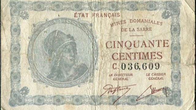 50 centimes Mines domaniales de la Sarre type 1920