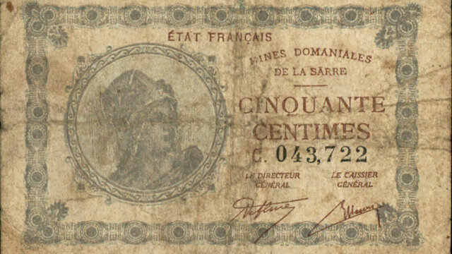 50 centimes Mines domaniales de la Sarre type 1920