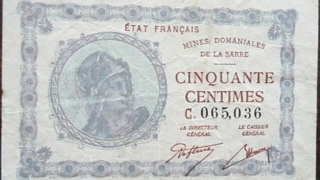 50 centimes Mines domaniales de la Sarre type 1920