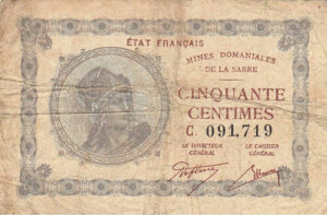 50 centimes Mines domaniales de la Sarre type 1920