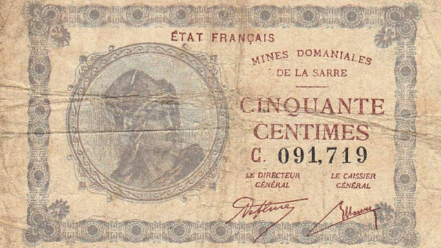 50 centimes Mines domaniales de la Sarre type 1920