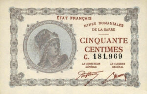 50 centimes Mines domaniales de la Sarre type 1920