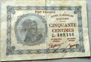 50 centimes Mines domaniales de la Sarre type 1920