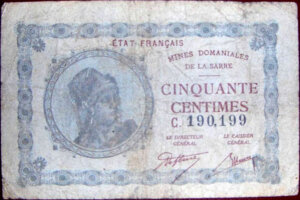 50 centimes Mines domaniales de la Sarre type 1920