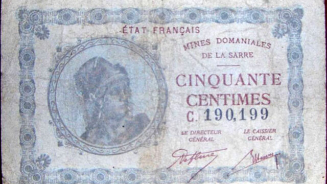 50 centimes Mines domaniales de la Sarre type 1920