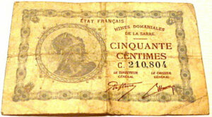 50 centimes Mines domaniales de la Sarre type 1920