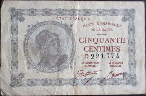 50 centimes Mines domaniales de la Sarre type 1920