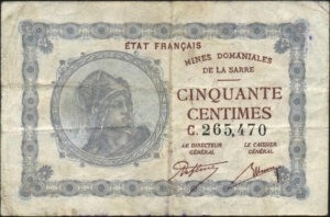 50 centimes Mines domaniales de la Sarre type 1920