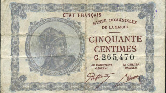 50 centimes Mines domaniales de la Sarre type 1920