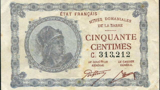 50 centimes Mines domaniales de la Sarre type 1920