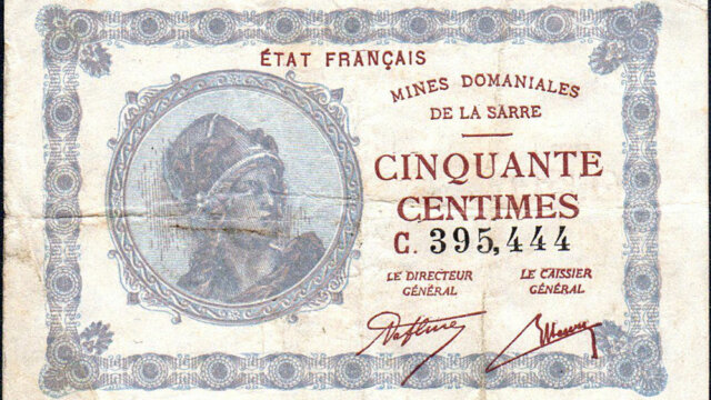 50 centimes Mines domaniales de la Sarre type 1920