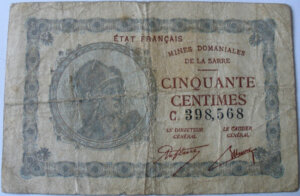 50 centimes Mines domaniales de la Sarre type 1920