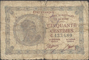 50 centimes Mines domaniales de la Sarre type 1920