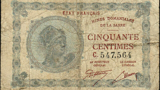 50 centimes Mines domaniales de la Sarre type 1920