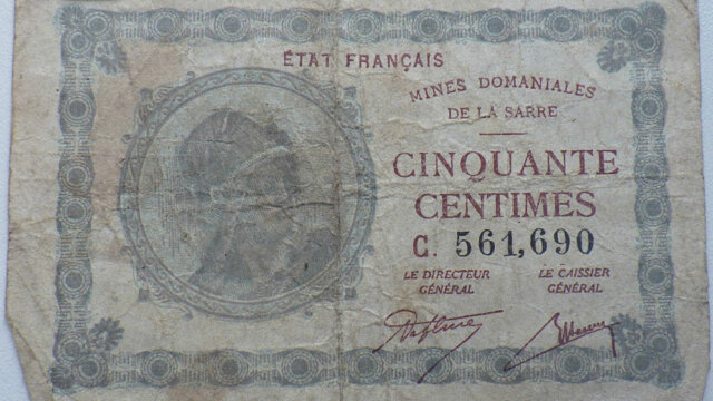 50 centimes Mines domaniales de la Sarre type 1920