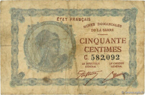 50 centimes Mines domaniales de la Sarre type 1920