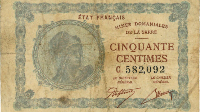 50 centimes Mines domaniales de la Sarre type 1920