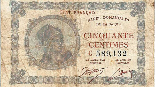 50 centimes Mines domaniales de la Sarre type 1920