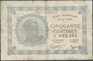 50 centimes Mines domaniales de la Sarre type 1920