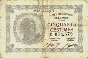 50 centimes Mines domaniales de la Sarre type 1920