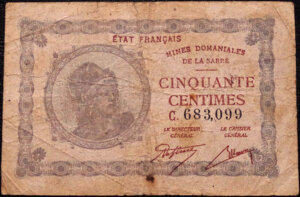 50 centimes Mines domaniales de la Sarre type 1920