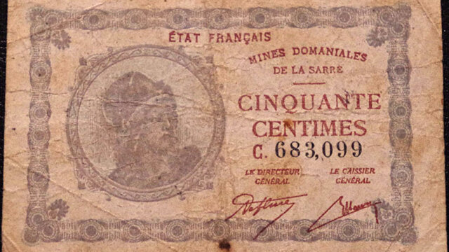 50 centimes Mines domaniales de la Sarre type 1920