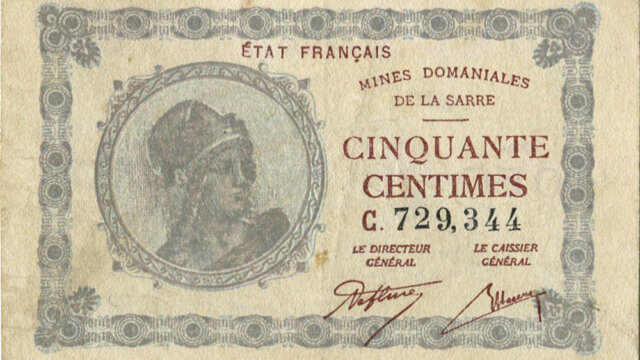 50 centimes Mines domaniales de la Sarre type 1920