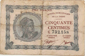 50 centimes Mines domaniales de la Sarre type 1920